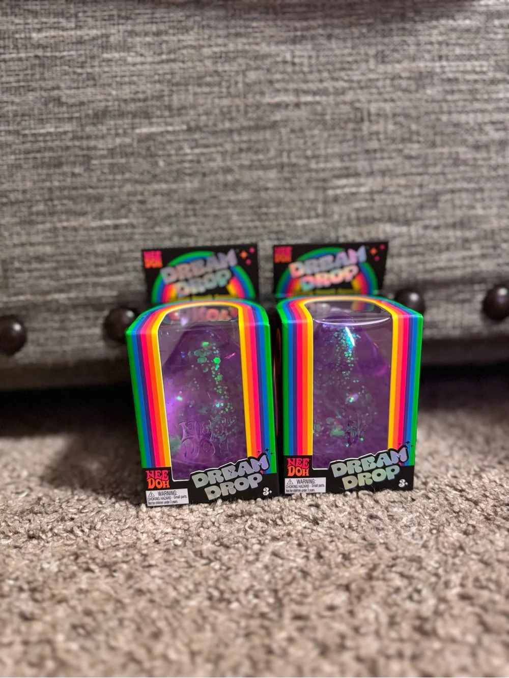 Needoh Dream Drop Purple Glitter Stress Toy - Pack of 2